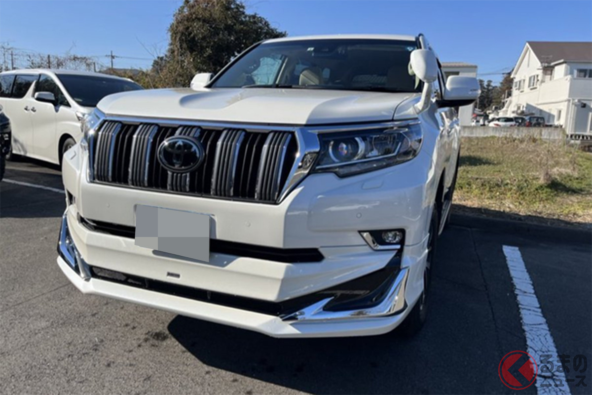 群馬県伊勢崎市赤堀周辺で盗難されたモデリスタエアロを装着したプラド(画像提供:ユーザー)