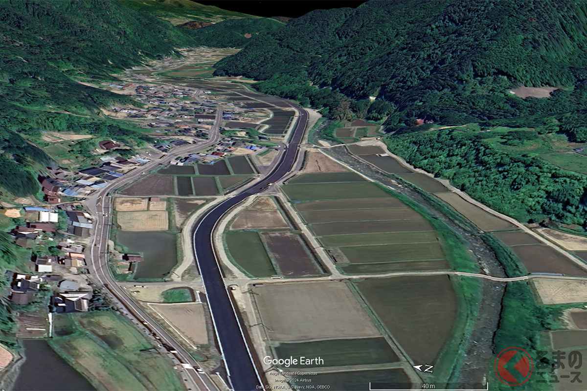 上田~松本にバイパス開通!(画像:Google Earth)。