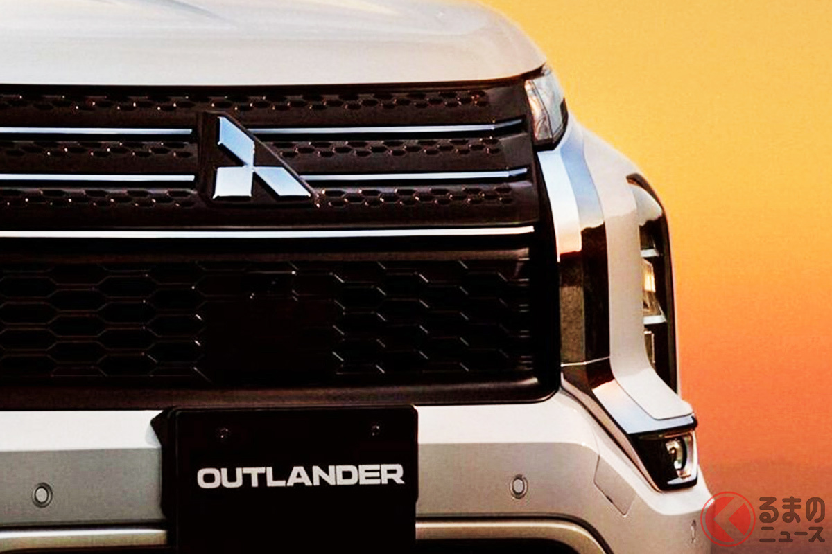 ティザー画像が公開された「新型アウトランダーPHEV」