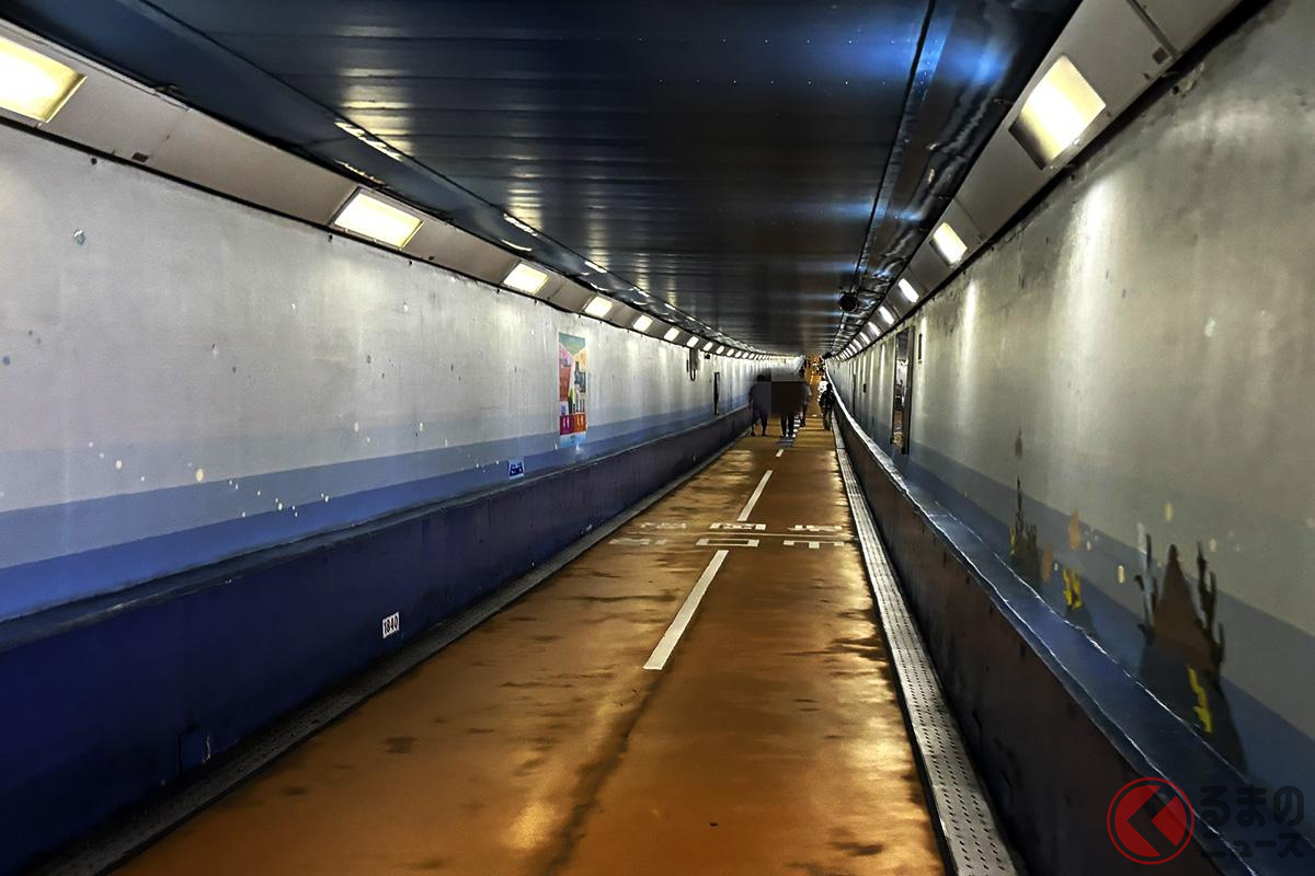 凄く神秘的…! 無料で渡れる「関門トンネル」とは(撮影:筆者)