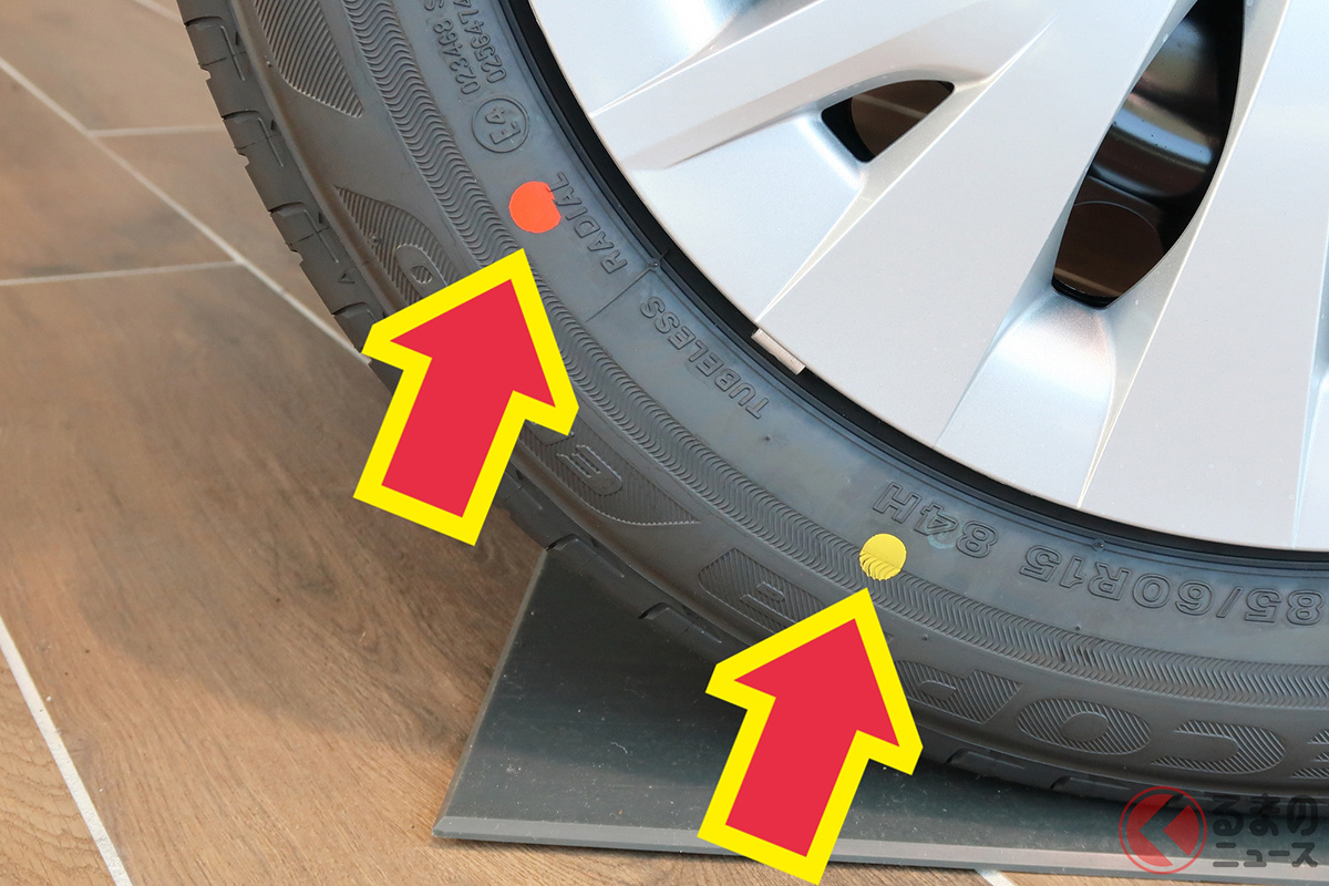 新品タイヤで見かける「●印」は何の意味?