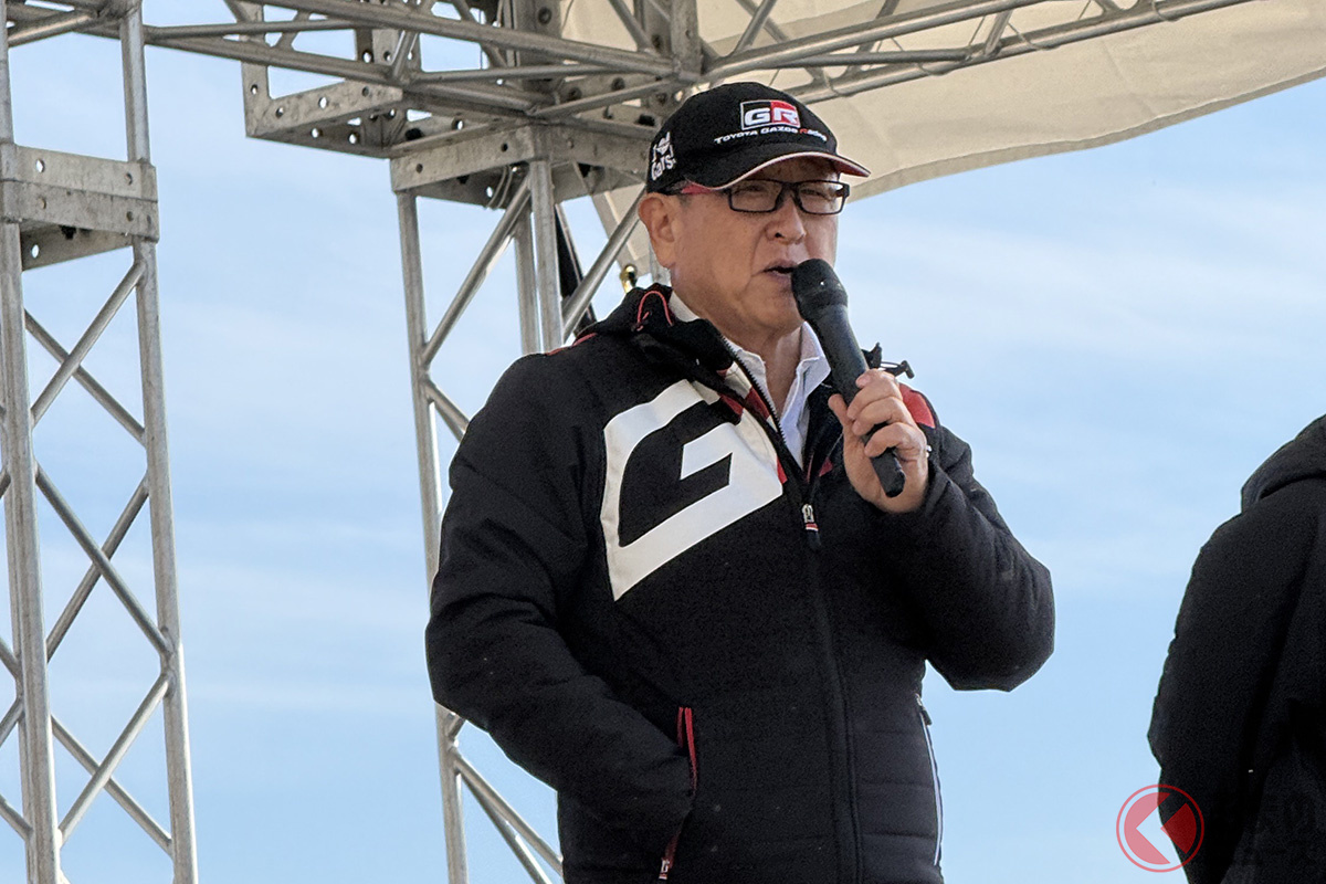 ベストカーの公開取材に登壇したモリゾウ選手(豊田章男会長)