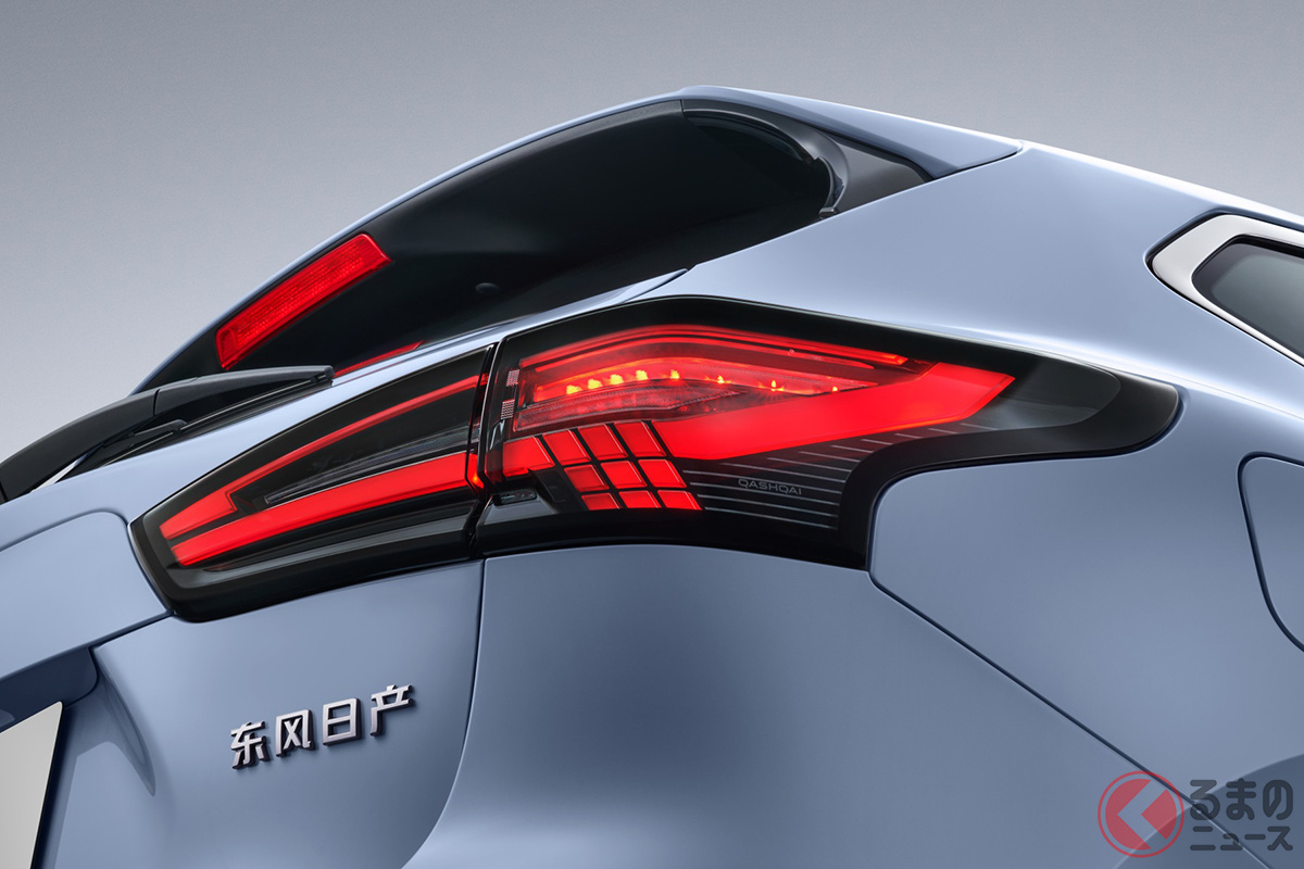 シャープなテールランプも精悍な日産(東風日産)「キャシュカイ“グローリー”」(中国向けモデル)