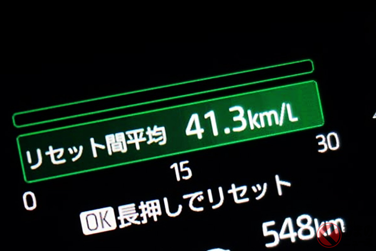 街乗りするとカタログ燃費36キロよりも高い数値がメーターに表示されることも