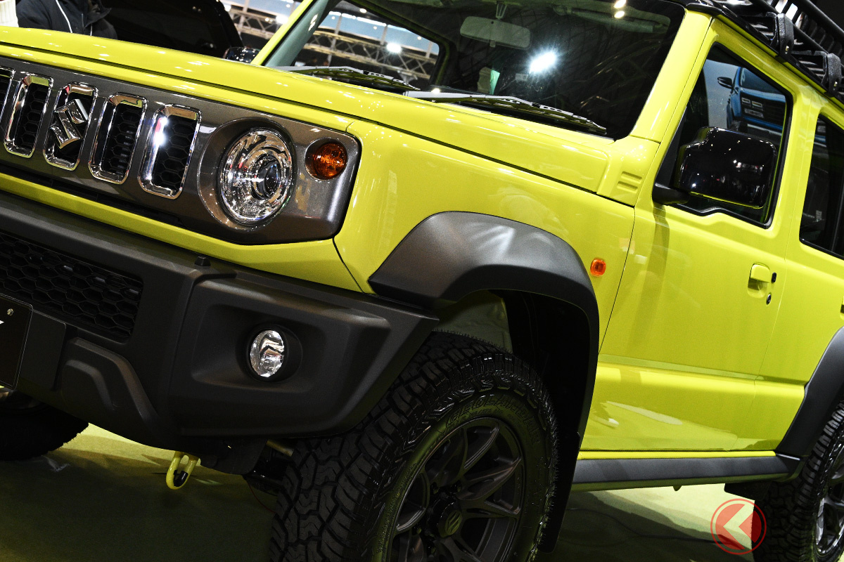 東京オートサロン2024に展示されたジムニー5ドア。 今年はカスタム仕様が登場?