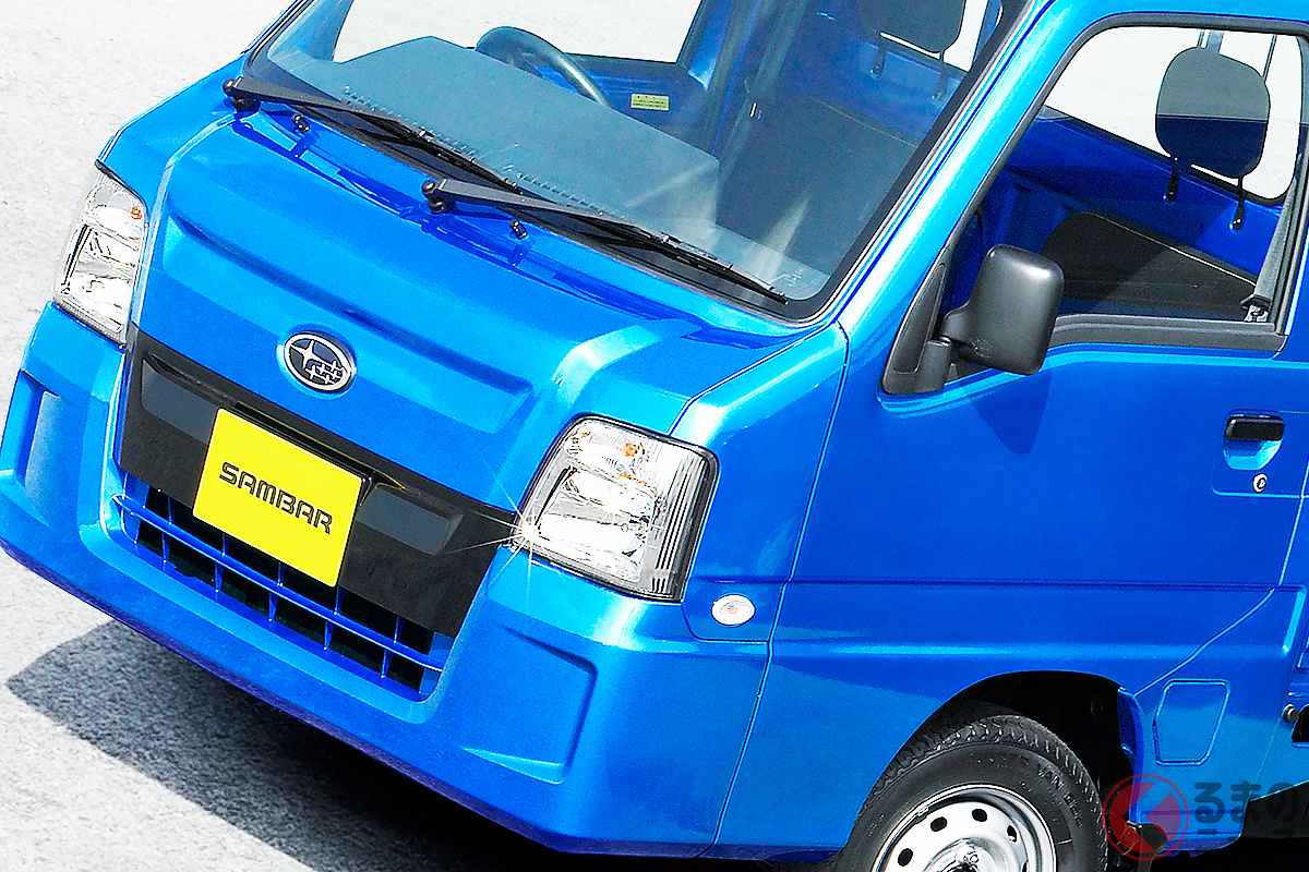 15年落ちでも大人気! 写真は「スバルブルー」を採用した限定車「サンバートラック WRブルーリミテッド」