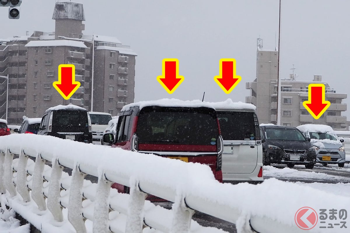 雪を乗せたまま走行するのは自車・他車にとって危険!