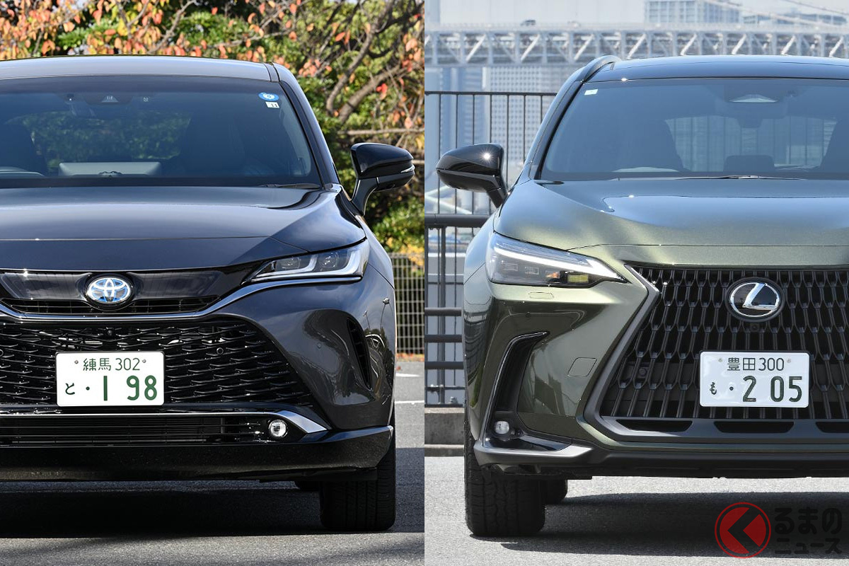 左:トヨタ「ハリアーPHEV」/右:レクサス「NX350 OVERTRAIL」