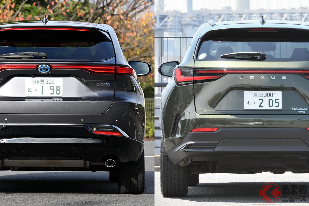 左:トヨタ「ハリアーPHEV」/右:レクサス「NX350 OVERTRAIL」