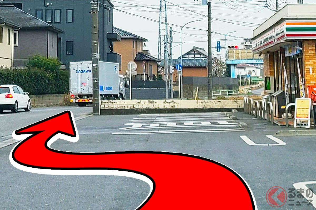 駐車場をショートカットする危険な「コンビニワープ」(イメージ)