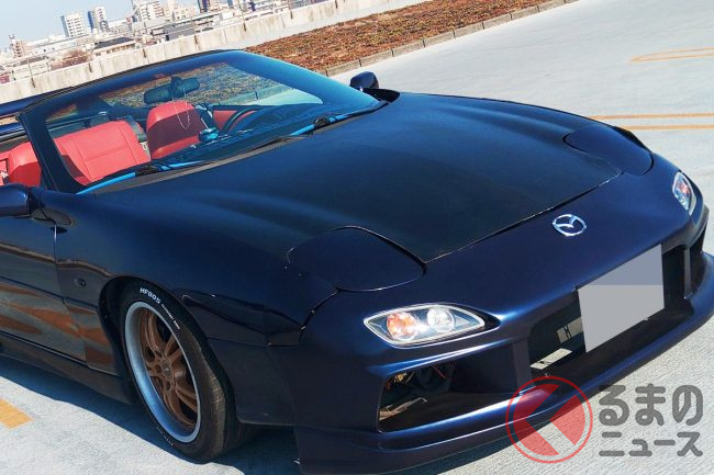 マツダ車なの…？」 屋根あき「RX-7カブリオレ」SNS投稿で注目