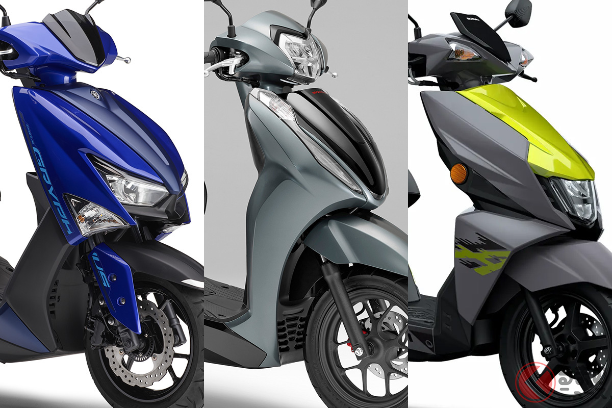 走行性の高い125ccスクーター「左からシグナス グリファス/リード125/アヴェニス125」