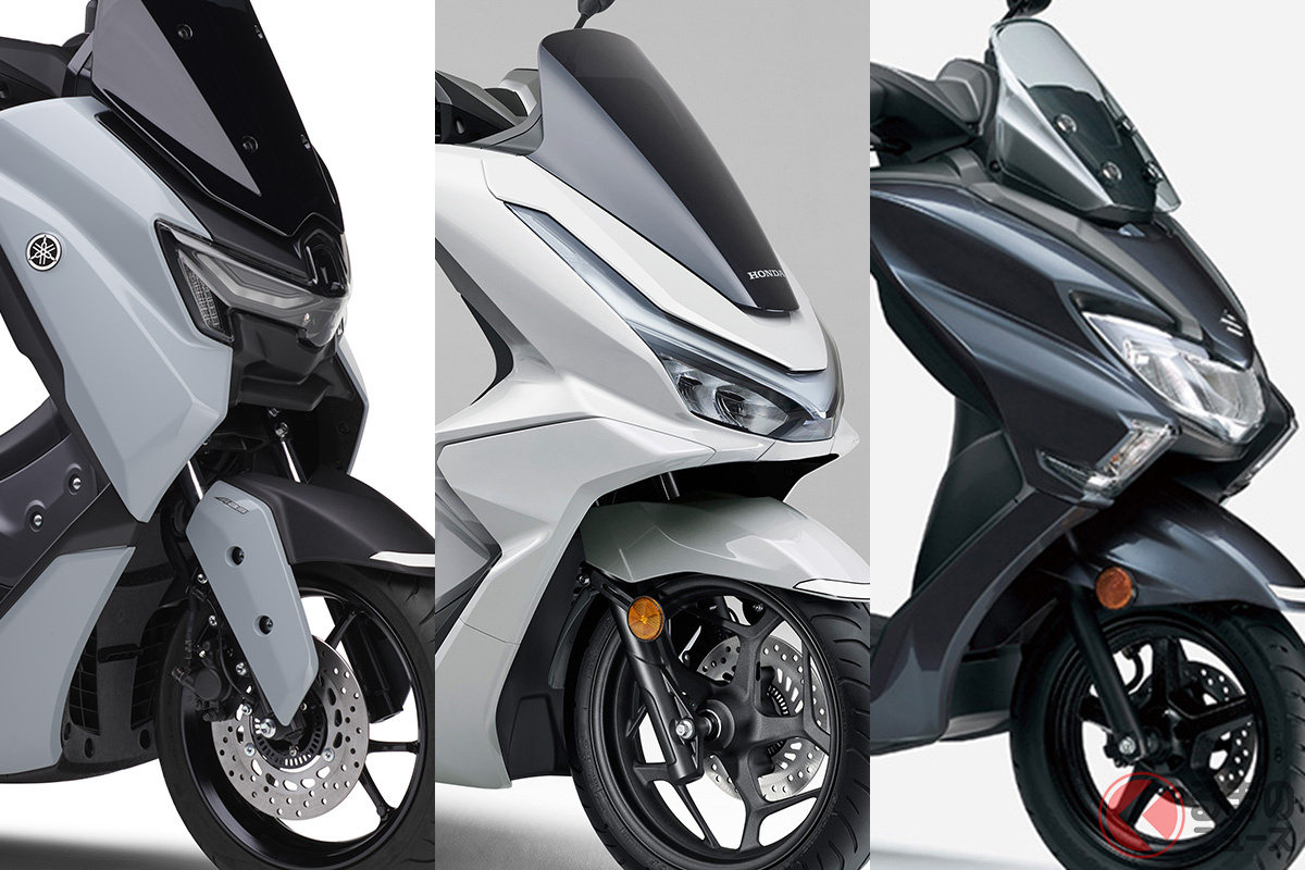 高性能な125スクーター「左からNMAX/PCX/バーグマンストリート125EX」