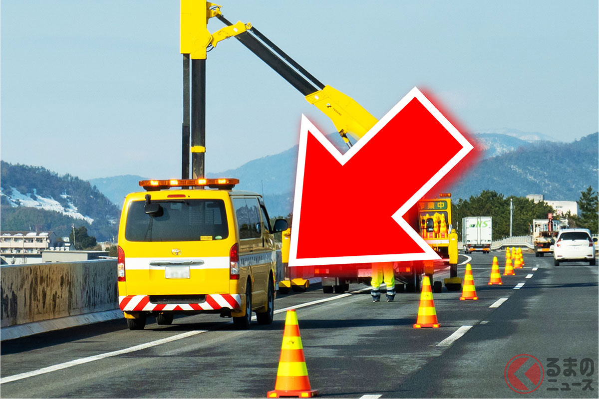 高速道路上の工事規制に突入(画像はイメージ)