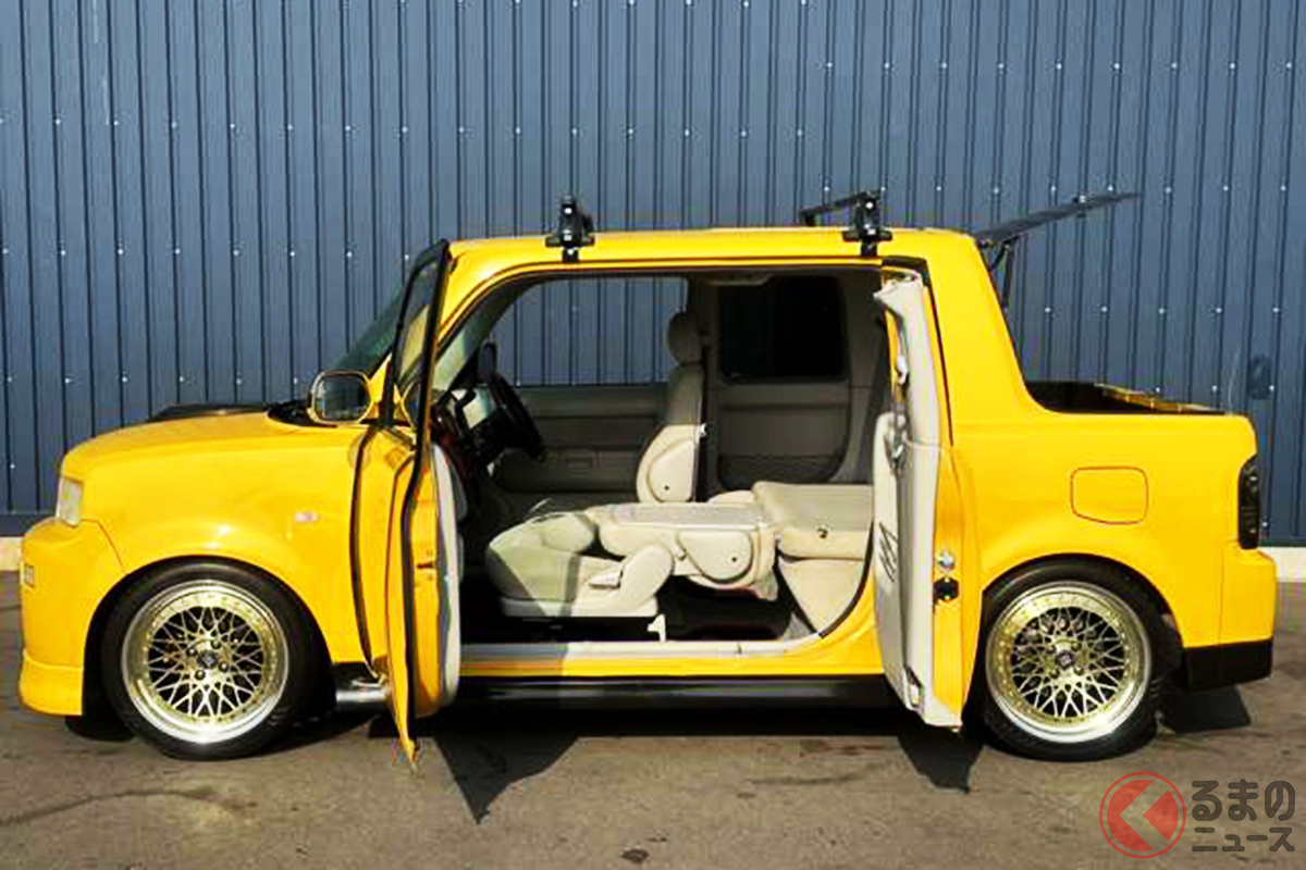 なんだこれ…! トヨタが見た目凄い「bBオープンデッキ」作ってた! (画像提供:バクヤスオート)