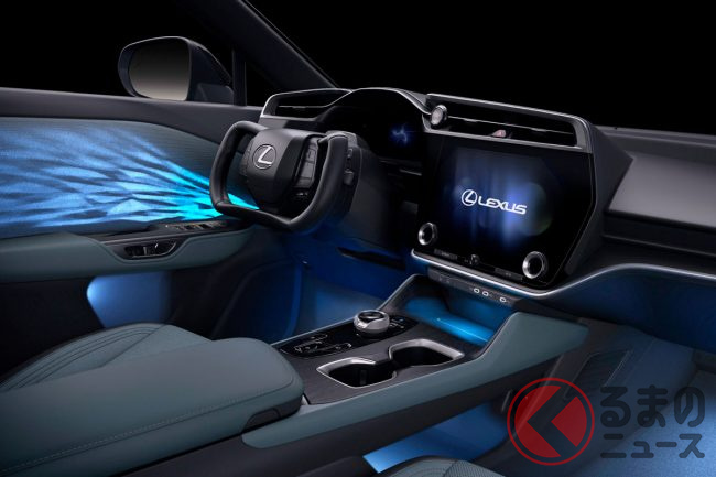 新品未使用☆現行レクサス 逆反りスタートスイッチ☆スカイブルー打ち替え済み レクサス新型「SUV」近未来的な「すごいハンドル」＆