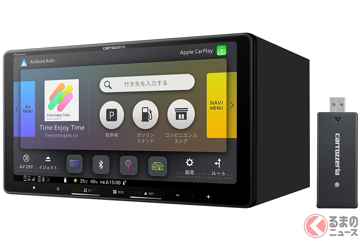 2025年モデル楽ナビ 9V型ラージサイズタイプ「AVIC-RQ722-DC」(「docomo in Car Connect」1年間無償使用権同梱)