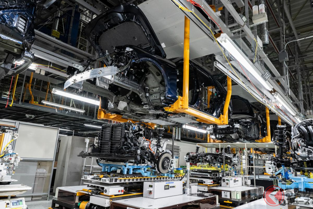 マツダの防府工場の生産ライン