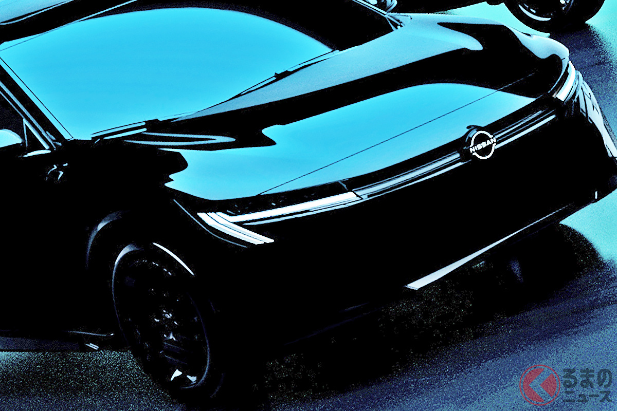 日産が2025年3月26日に公開した新型「セントラ」のシルエット画像