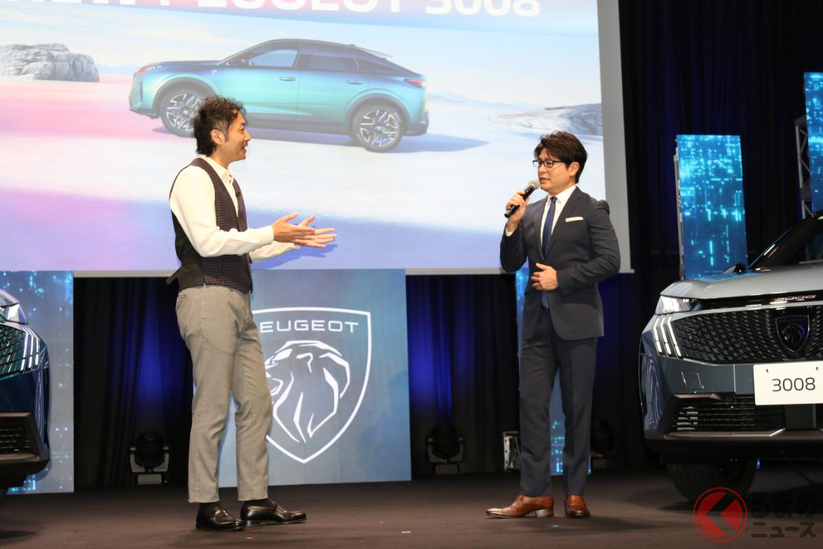 プジョージャパンブランド統括 小川隼平氏(左)と安東弘樹アナウンサー(右)のトークセッションの様子
