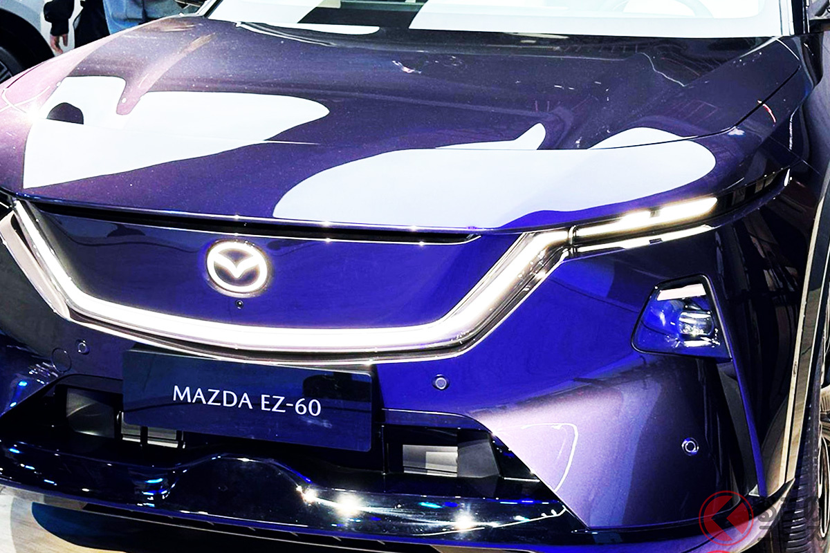 上海モーターショー2025にて正式発表されたマツダ新型SUV「EZ-60」。BEVはどうなる? (撮影:加藤博人/上海モーターショー2025にて)
