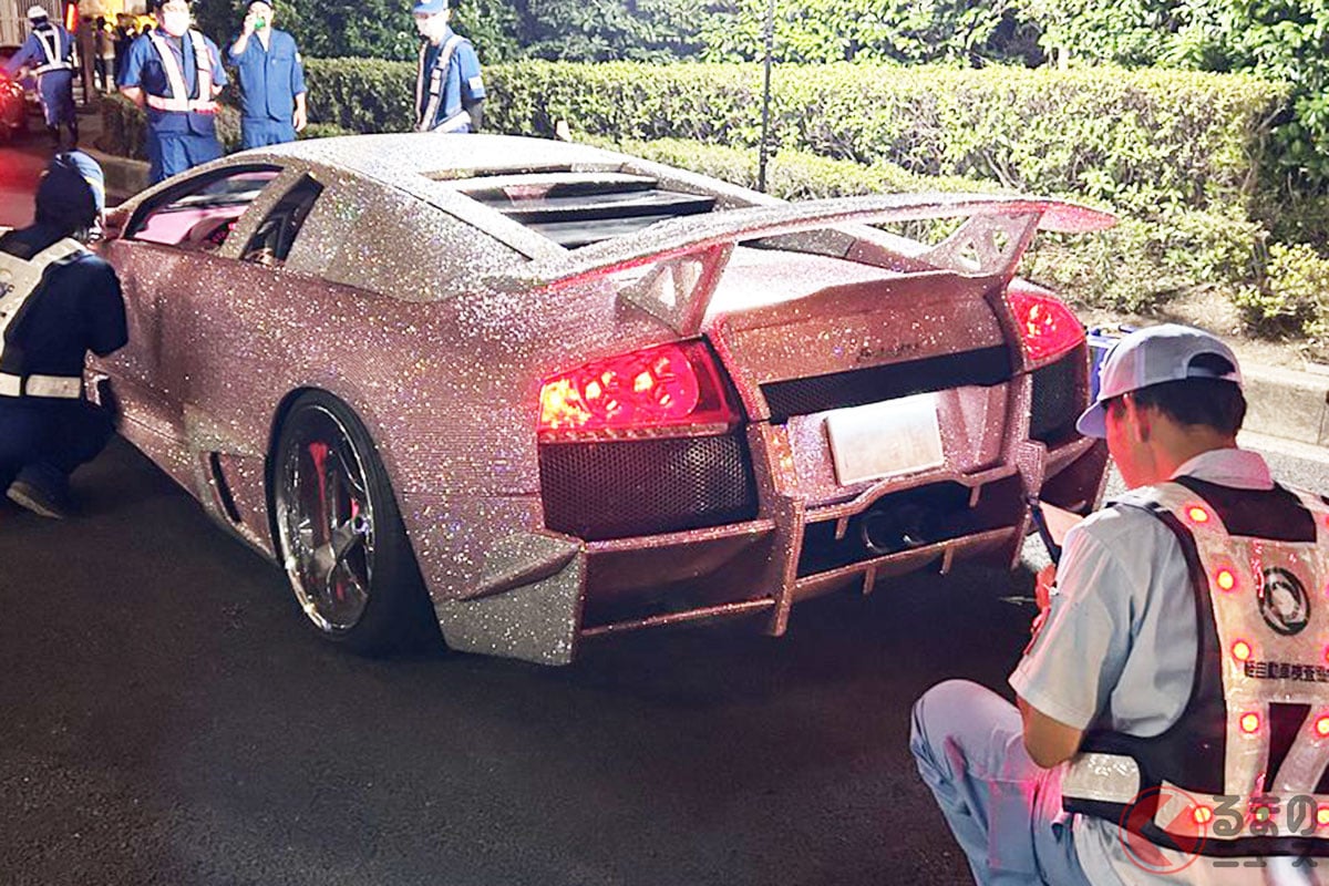 不正改造車の特別街頭検査の様子(画像:関東運輸局)