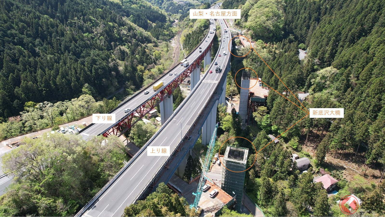 小仏トンネル付近の渋滞対策事業(画像:NEXCO中日本)