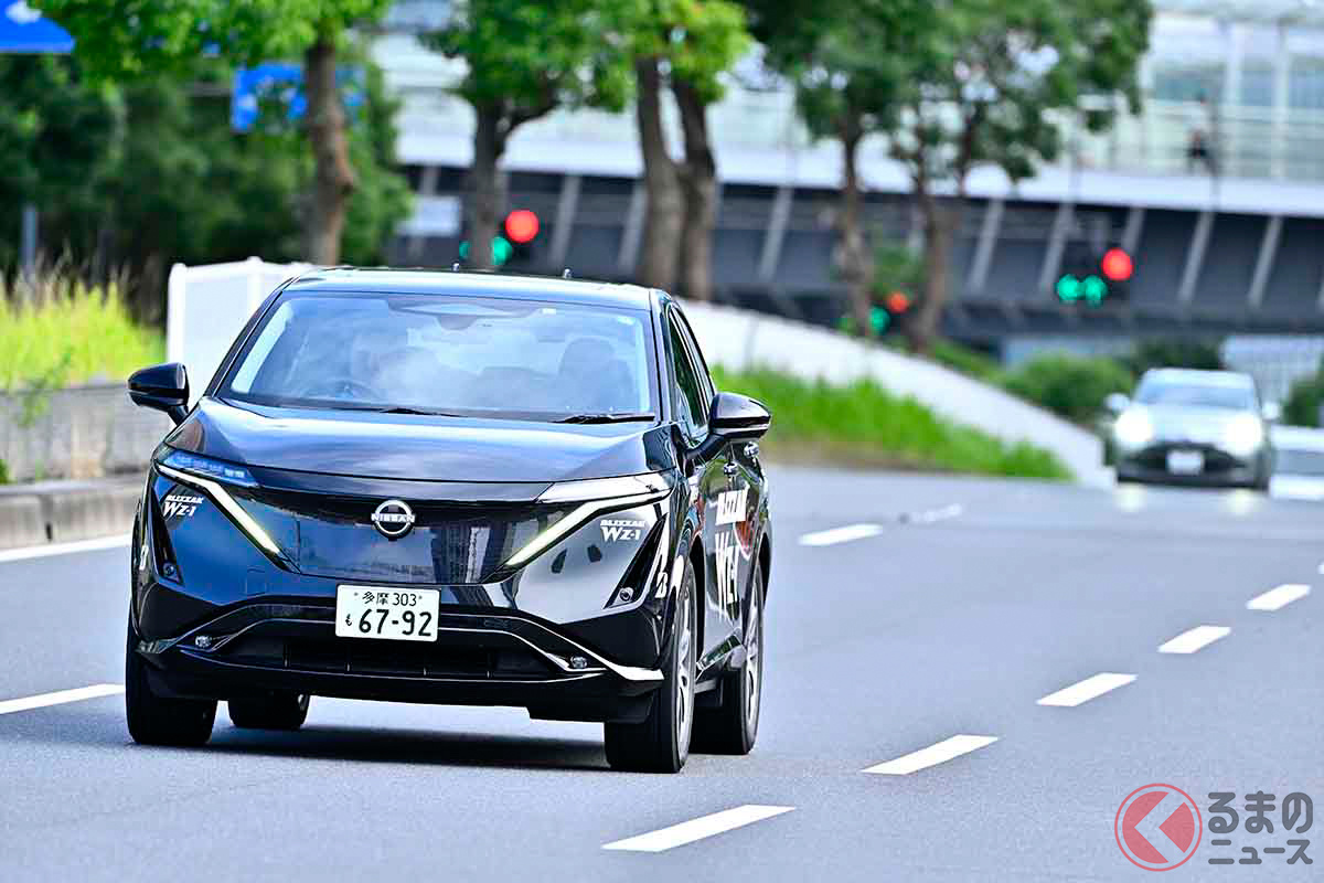 「ブリザック WZ-1」を履いたアリアでドライ路面を試乗中の様子。ロードノイズ、パターンノイズともに気になることはなかった