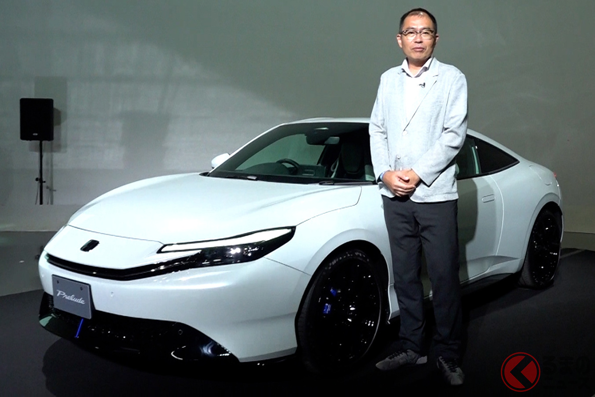 新型「プレリュード」と開発責任者の山上智行氏