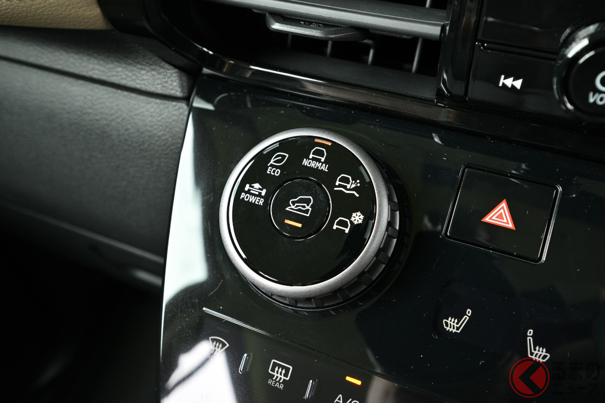 デリカミニのドライブモードセレクト用ダイヤル