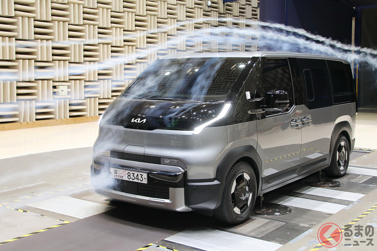 空気抵抗の値を示すcd値はバンタイプながら0.28を誇る（画像はヒョンデ・キアのR＆Dセンターにて）