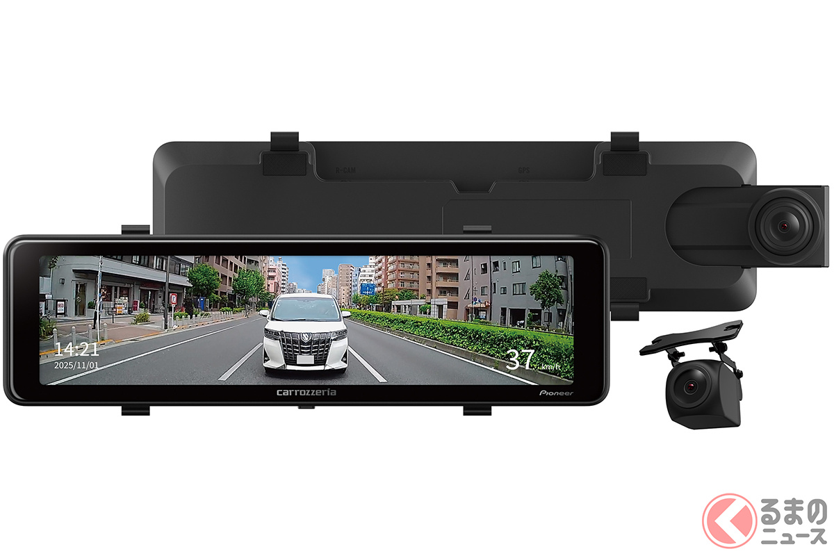 前後2カメラタイプのデジタルミラー型ドライブレコーダー「VREC-MZ300D」