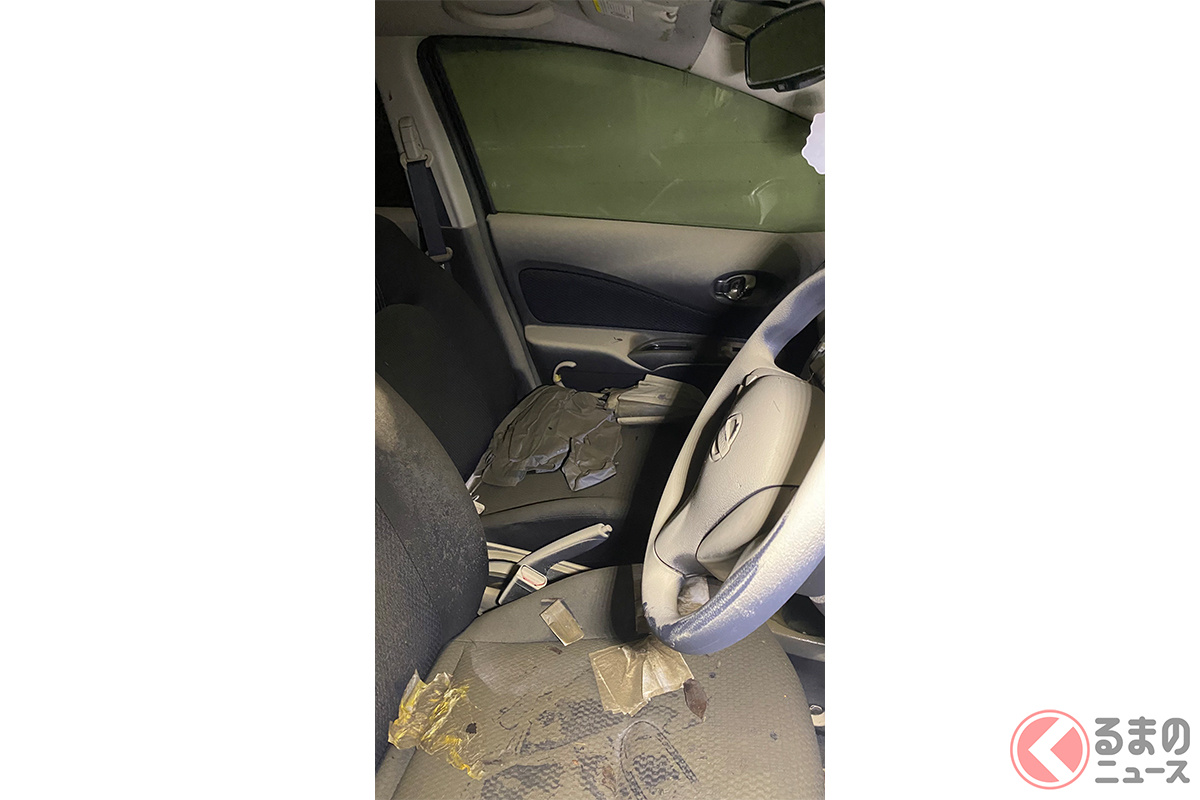 三重県四日市市の駐車場で浸水被害に遭った車両(写真提供:オーナー)