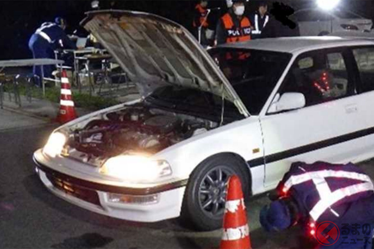 2025年11月の六甲山での夜間街頭検査の様子（画像：神戸運輸監理部）