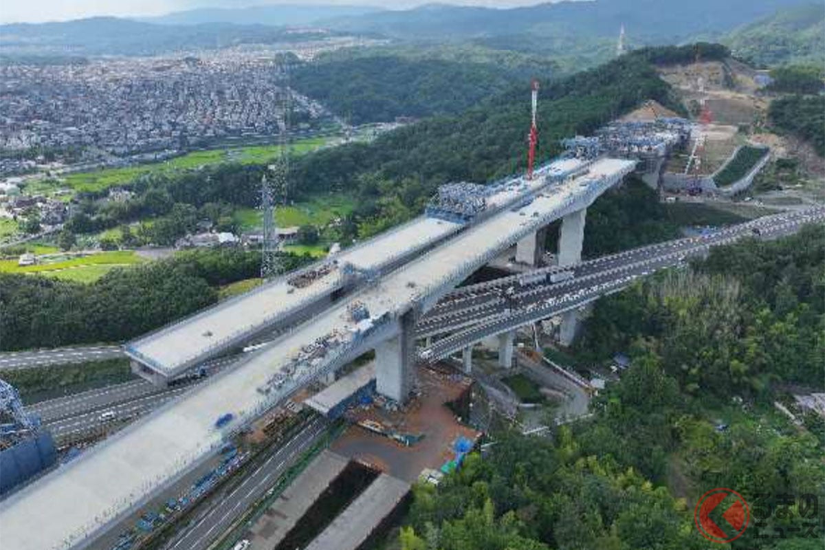建設中の新名神の様子(画像:NEXCO西日本)