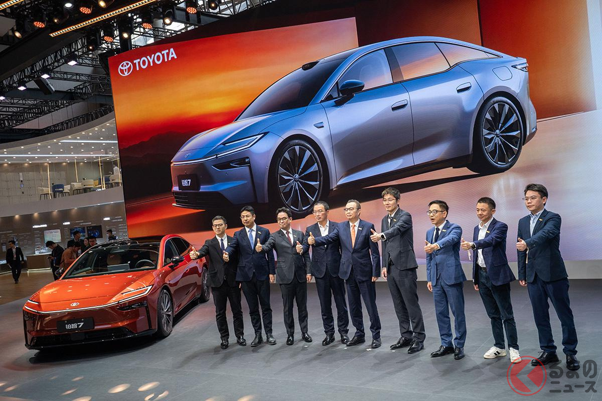 2025年11月21日に開幕した広州モーターショー2025にて、トヨタは中国向けBEV「bZ7」の詳細を発表(撮影:加藤博人)