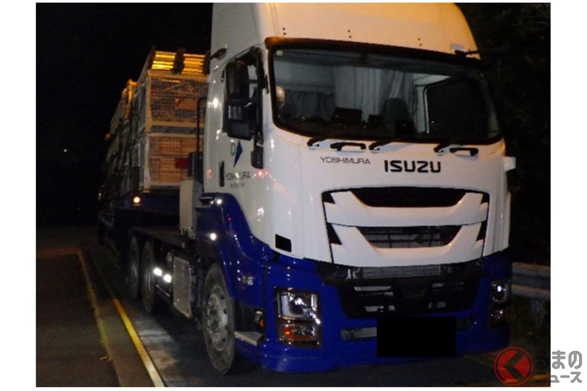 2024年に東名を「26t」オーバーして通行した違反車両(画像:NEXCO中日本)。