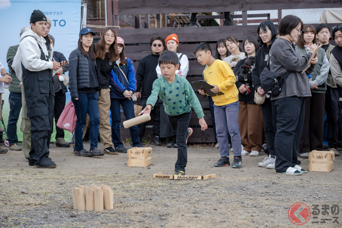 「モルック」決勝戦の様子
