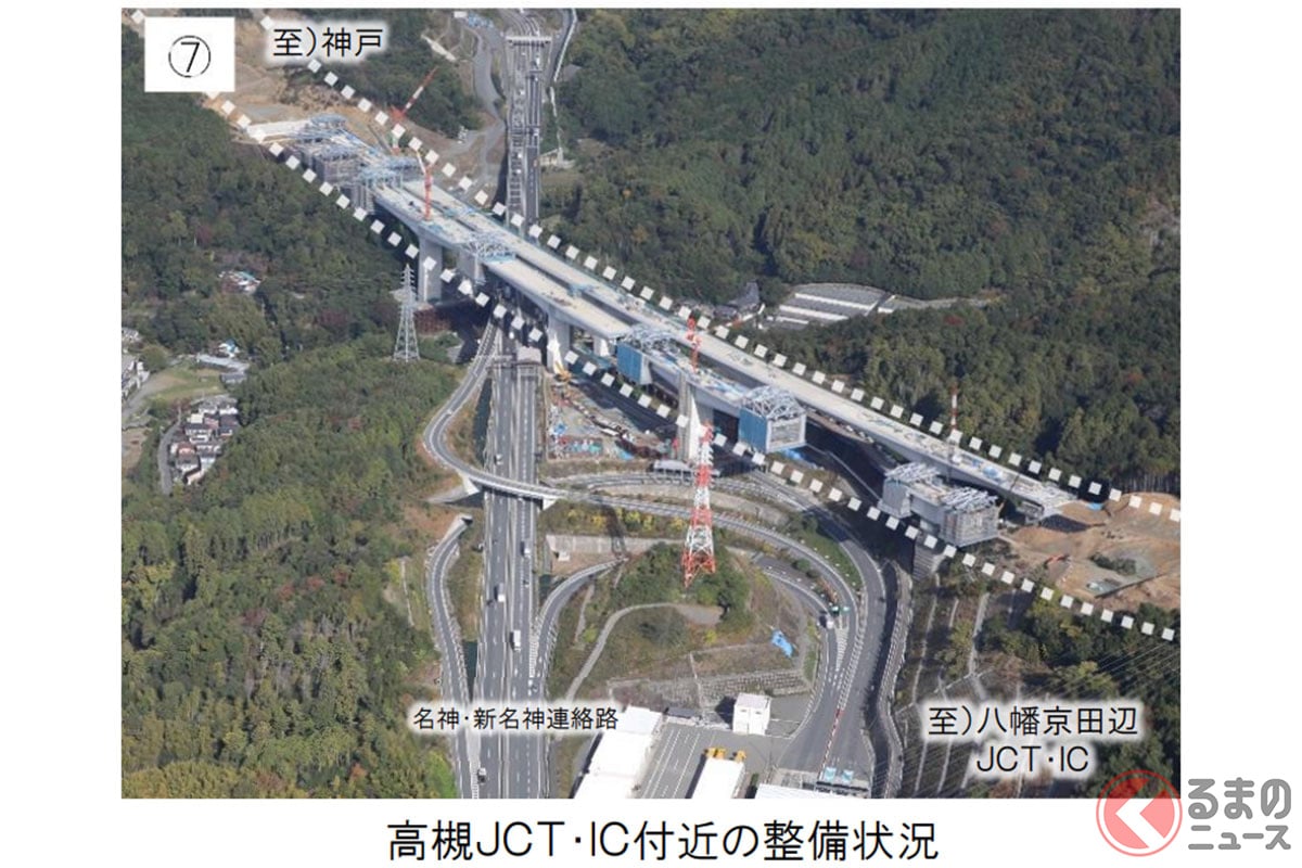 建設中の新名神の様子(画像:NEXCO西日本)