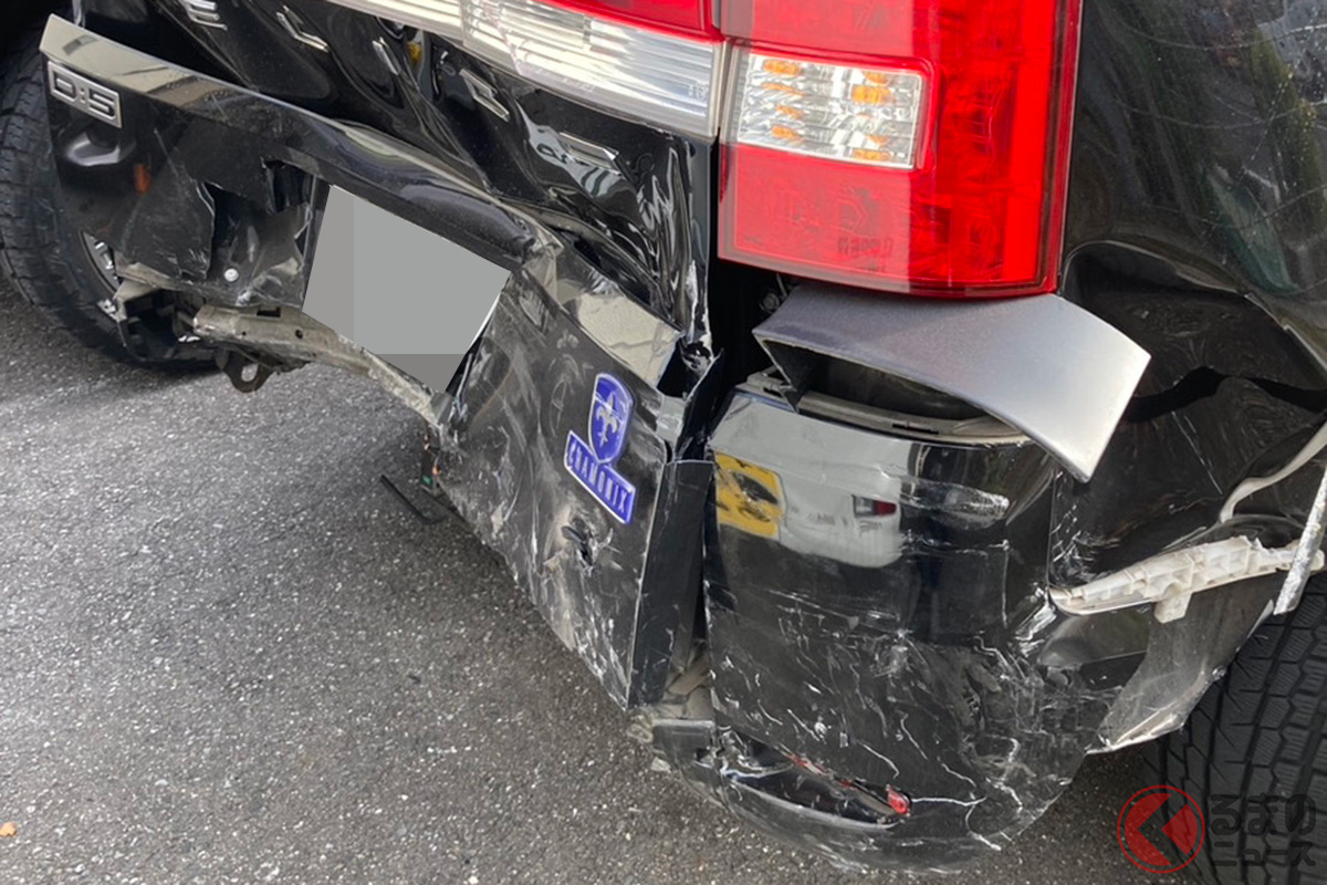 デリカは大破し廃車を決定、加害者は無保険の中国人（画像提供：Aさん）