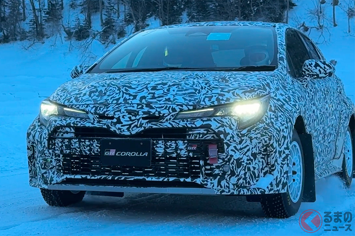 評価車両のGRカローラを氷上で試す!