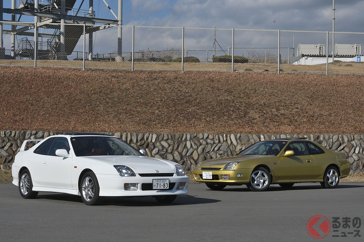 ホンダ5代目「プレリュードSiR」(右は編集部Nが拝借した東京都の田中さん所有車両)