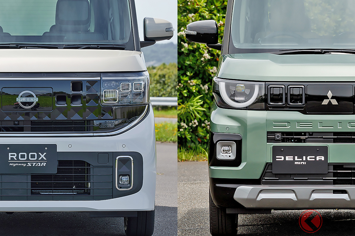 見た目だけじゃなくて中身もベツモノ!? 日産の新型「ルークス」(左)と三菱の新型「デリカミニ」(右)の違いとは