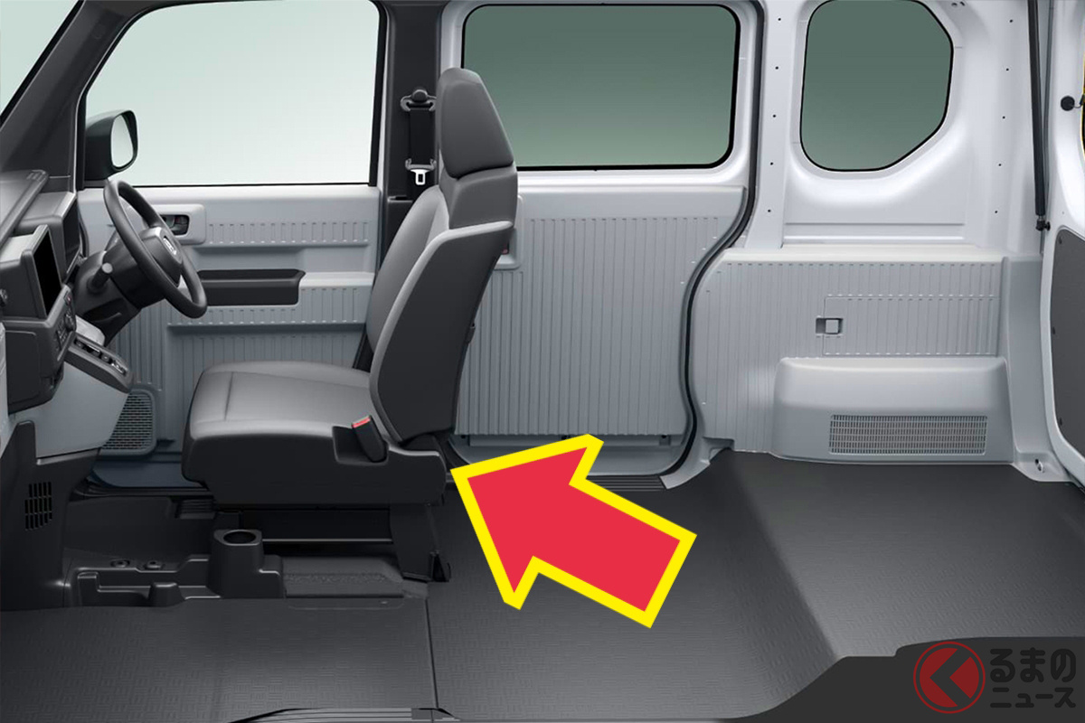 助手席を廃した1人乗り仕様により、低床で広大な荷室空間を実現。