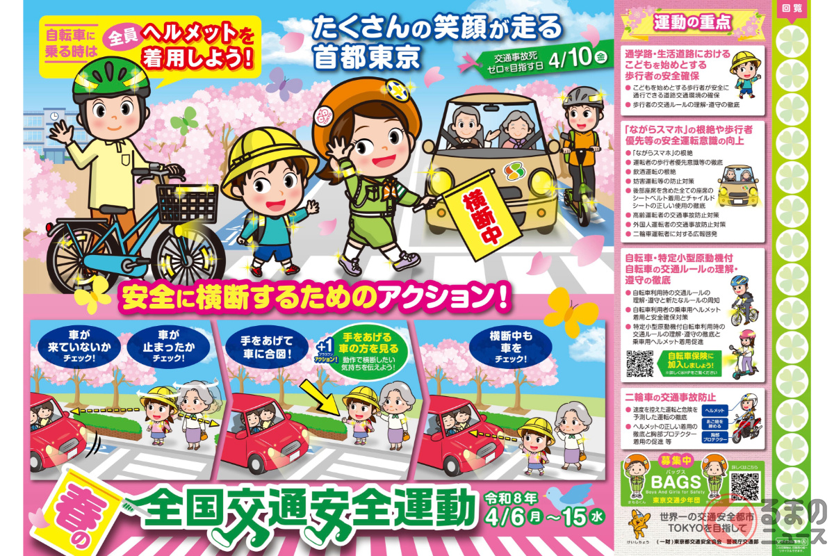 春の全国交通安全運動（出典：警視庁）