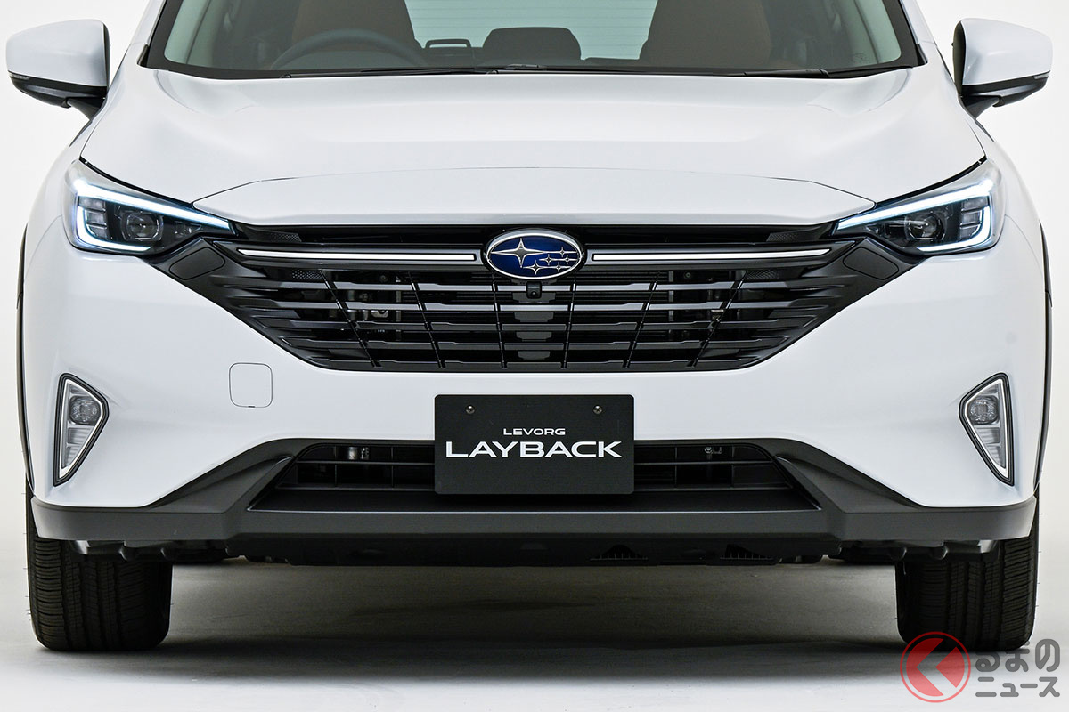スバル新型「ステーションワゴンSUV」初公開! 本格ハイブリッド搭載&“スッキリデザイン”新採用! 「レヴォーグ レイバック S:HEV」7月発表へ!