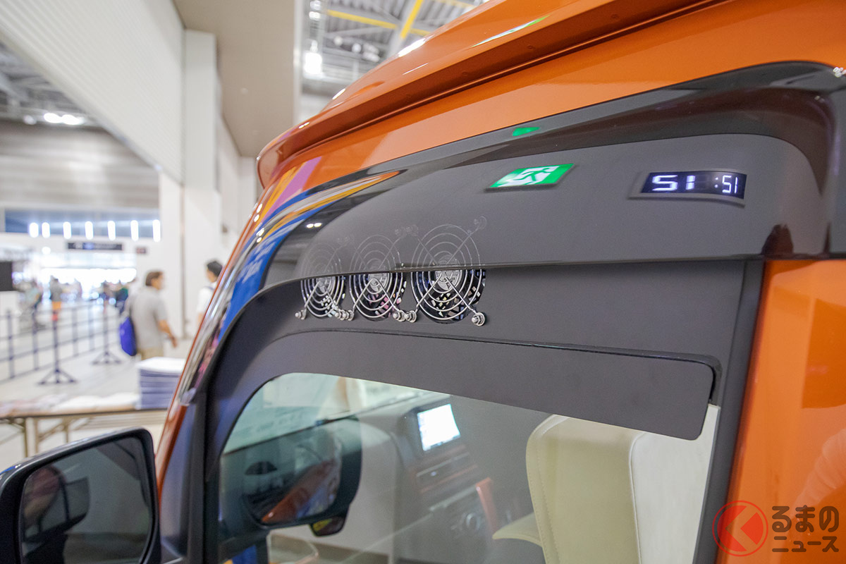 マリナRVが展示したアトレーベースの「キャビンIIミニBASE」にも換気システムを搭載