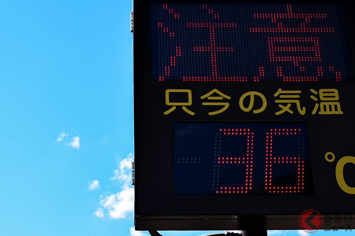 ドライバーに路面凍結への注意を促すために設置される気温計