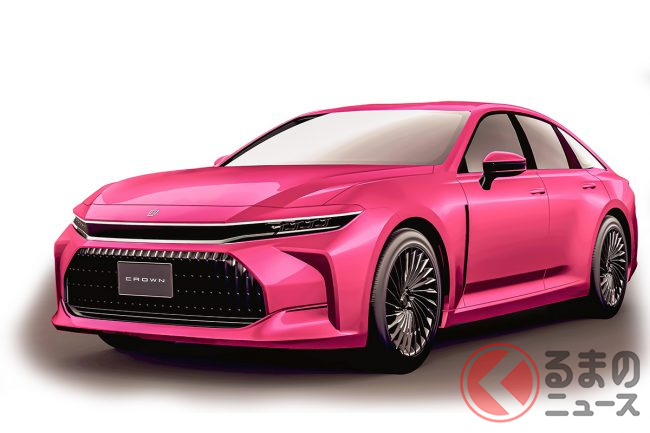 全長5m超のトヨタ新型 ピンククラウン どう モモタロ色で斬新デザイン際立った 16代目を伝説仕様にしてみた くるまのニュース 全長5m超のトヨタ新型 ピンククラウン どう モモタロ色で斬新デザイン際立った 16代目を伝説仕様にしてみた くるまのニュース