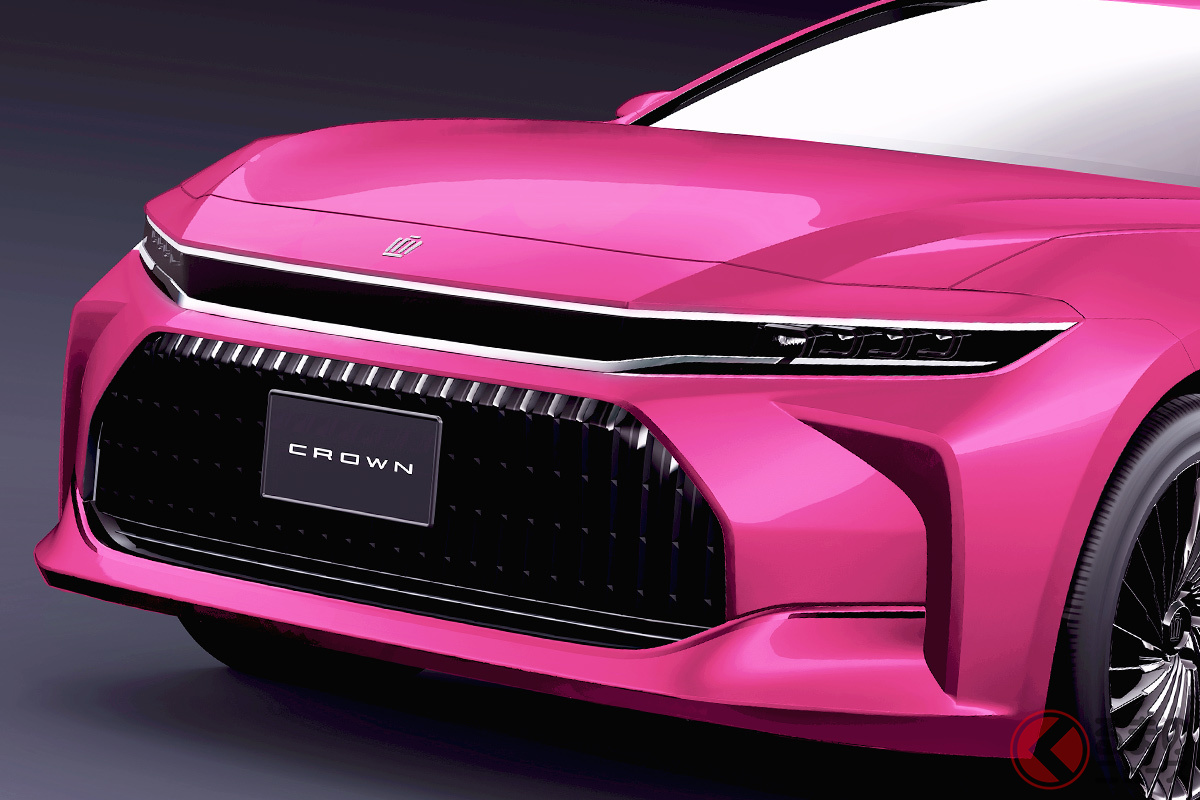 全長5m超のトヨタ新型 ピンククラウン どう モモタロ色で斬新デザイン際立った 16代目を伝説仕様にしてみた くるまのニュース